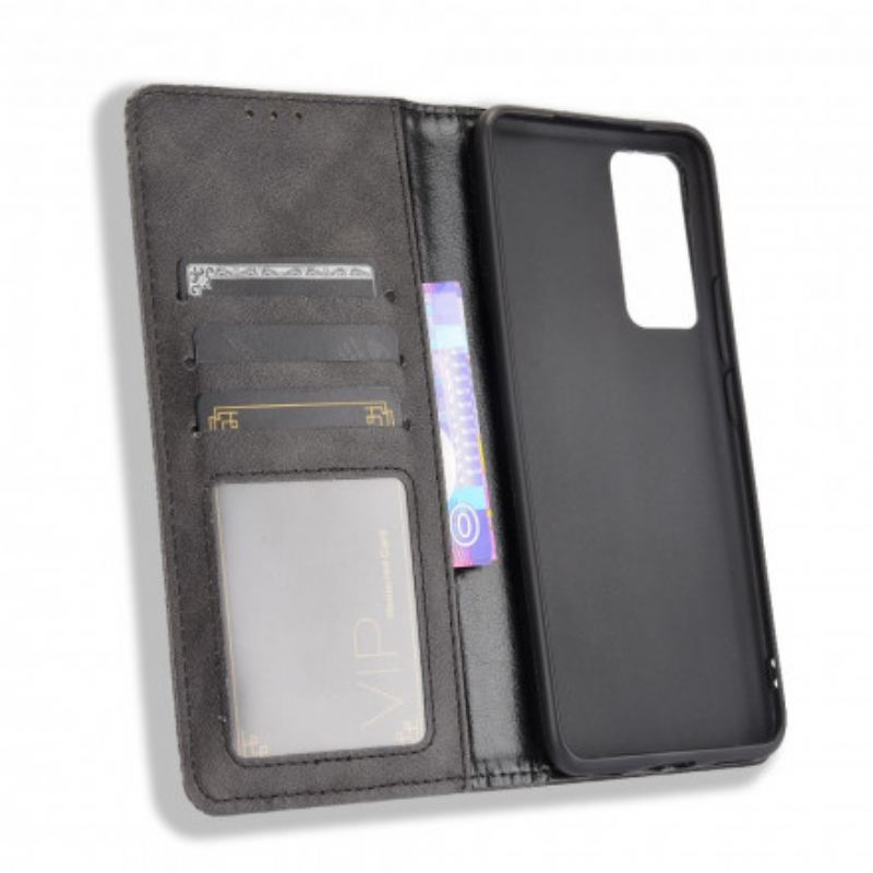 Flip Futrola Vivo X60 Kožna Futrola Efekt Stilizirane Vintage Kože