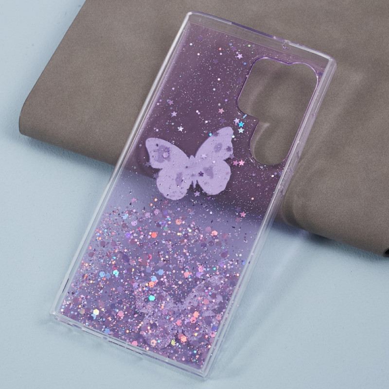 Maskica Samsung Galaxy S24 Ultra 5g Šljokice S Leptirima