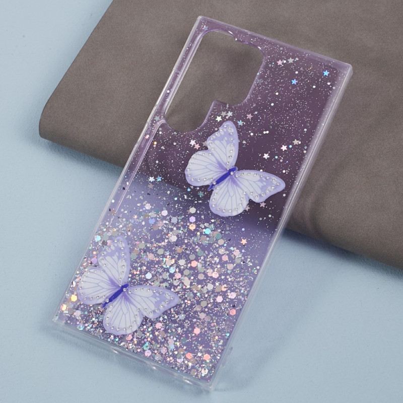 Maskica Samsung Galaxy S24 Ultra 5g Šljokice S Leptirima