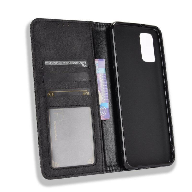 Flip Futrola Samsung Galaxy A02s Kožna Futrola Efekt Stilizirane Vintage Kože
