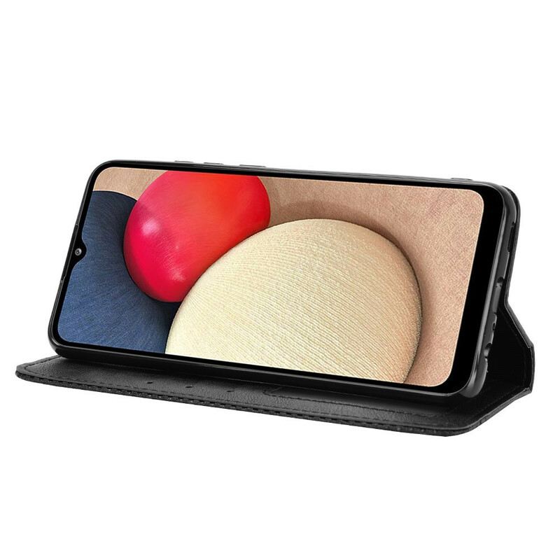 Flip Futrola Samsung Galaxy A02s Kožna Futrola Efekt Stilizirane Vintage Kože