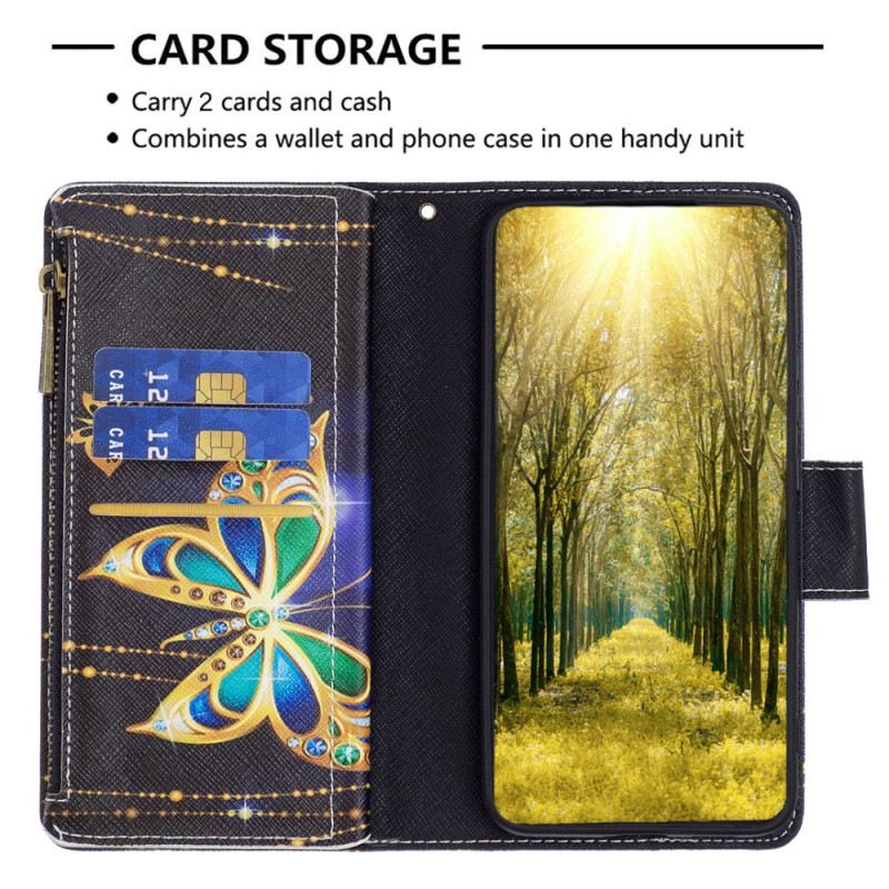 Flip Futrola Xiaomi Redmi Note 13 Pro 4g Strass Butterfly Novčanik S Remenom