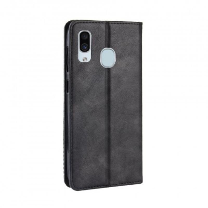 Flip Futrola Samsung Galaxy A40 Kožna Futrola Efekt Stilizirane Vintage Kože