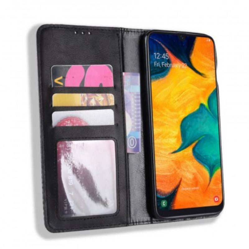 Flip Futrola Samsung Galaxy A40 Kožna Futrola Efekt Stilizirane Vintage Kože