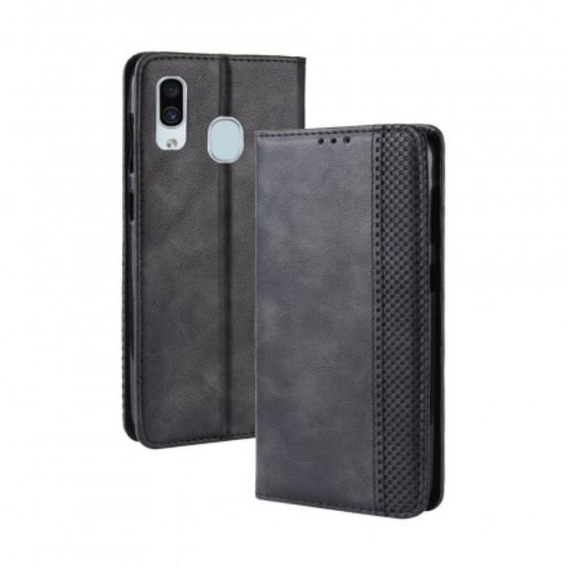 Flip Futrola Samsung Galaxy A40 Kožna Futrola Efekt Stilizirane Vintage Kože