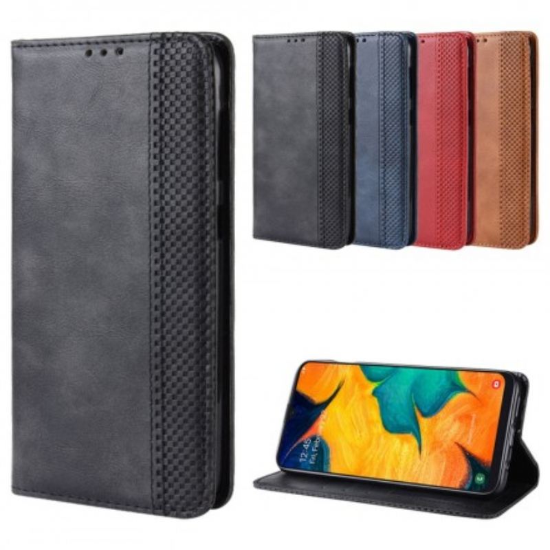 Flip Futrola Samsung Galaxy A40 Kožna Futrola Efekt Stilizirane Vintage Kože