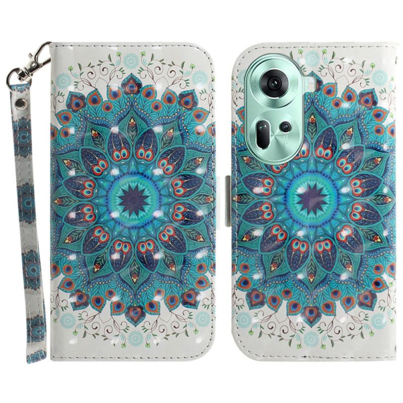 Kožna Futrola Oppo Reno 11 5g Zelena Mandala S Remenom
