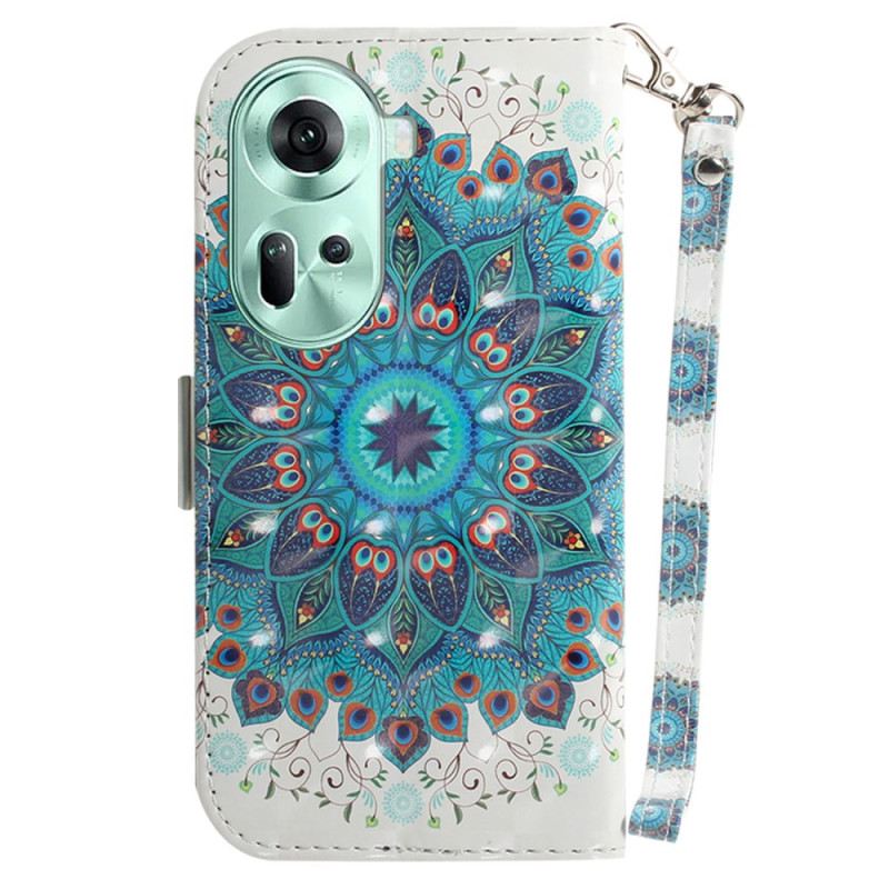 Kožna Futrola Oppo Reno 11 5g Zelena Mandala S Remenom