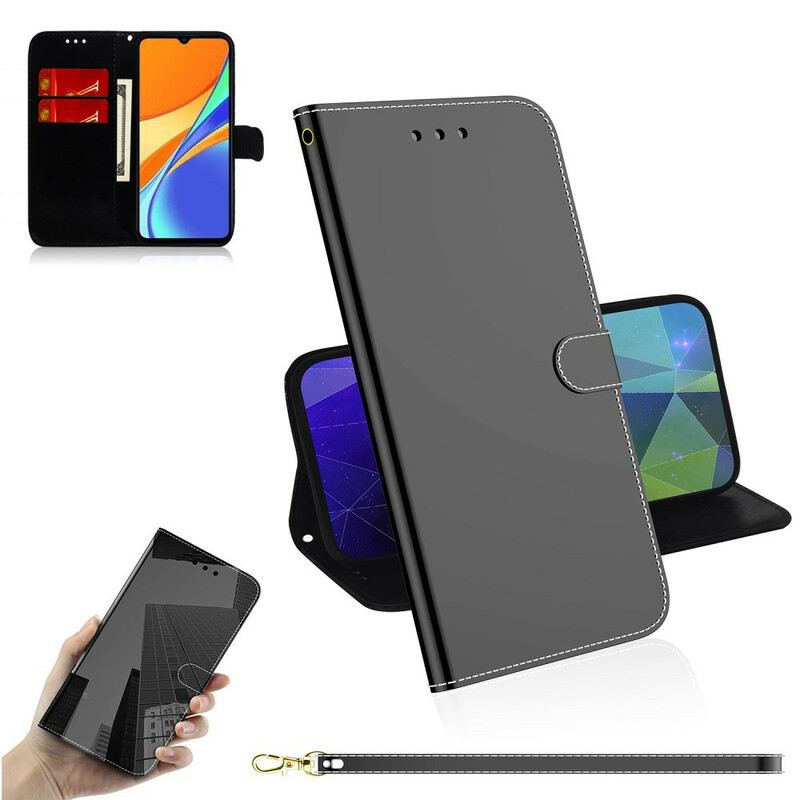 Kožna Futrola Xiaomi Redmi 9A Poklopac Ogledala Od Umjetne Kože