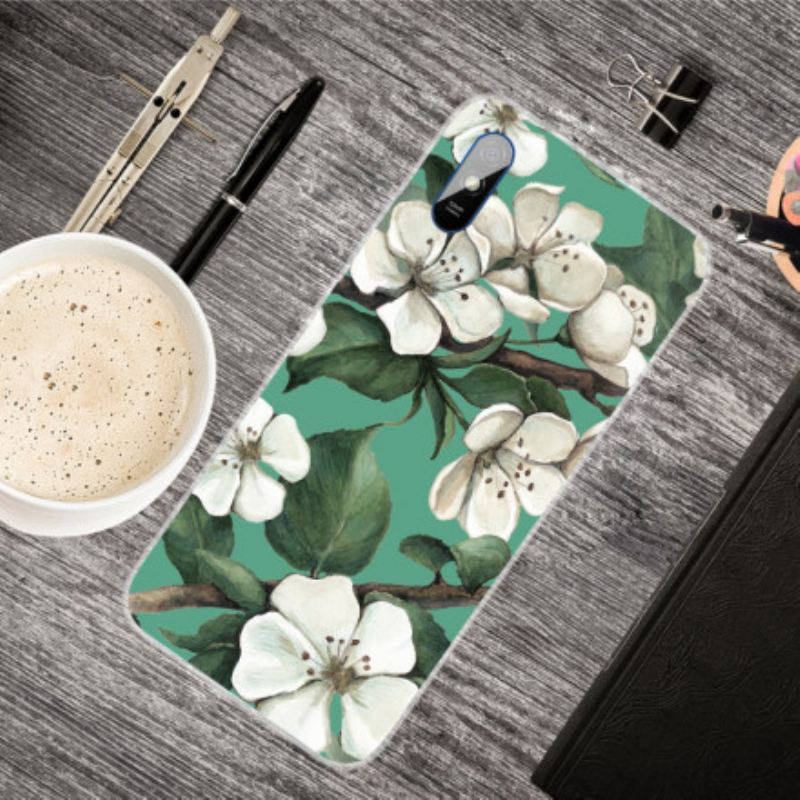 Maskica Xiaomi Redmi 9A Oslikano Bijelo Cvijeće