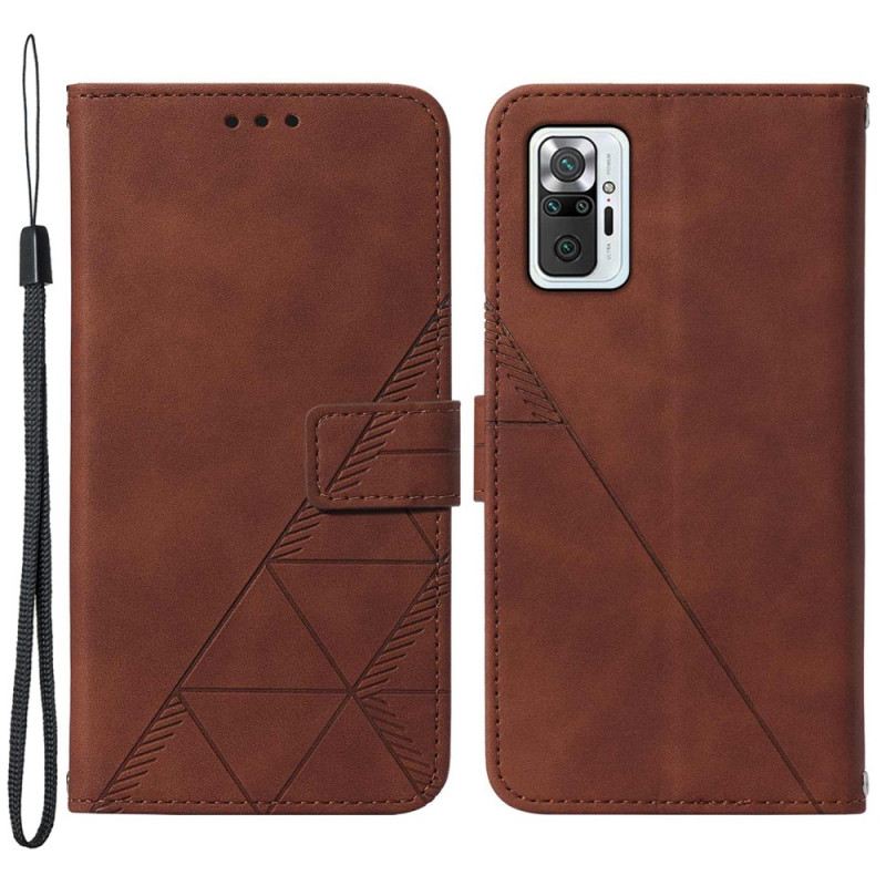 Futrola Xiaomi Redmi Note 10 Pro Geometrijski Kožni Stil S Remenčićima