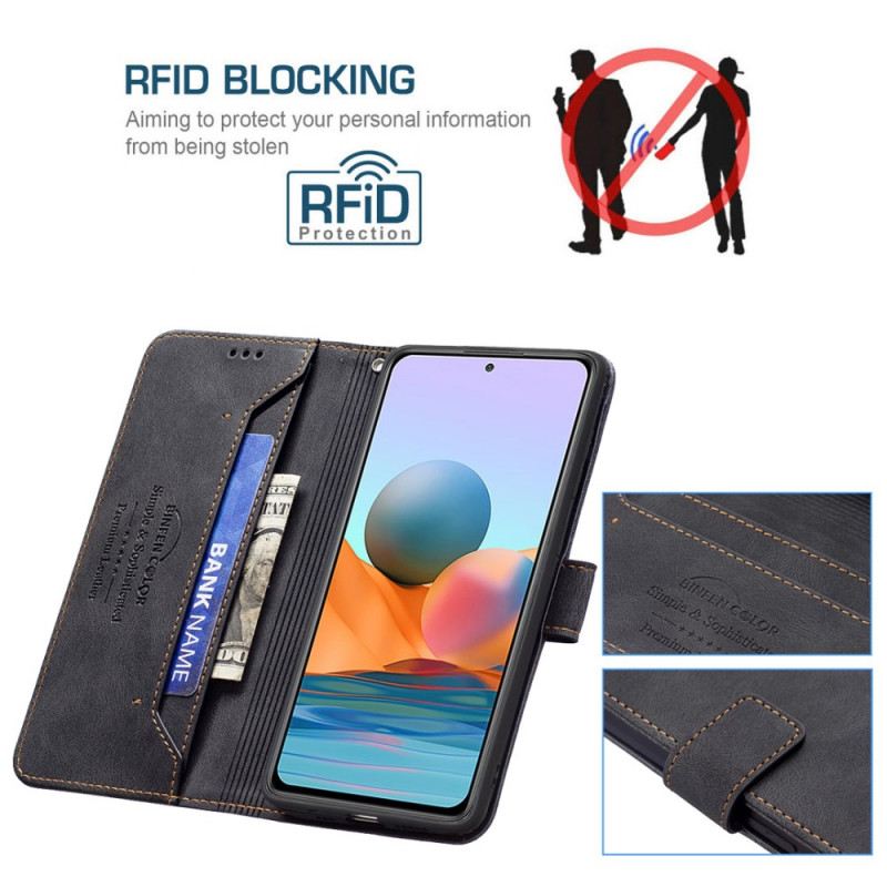 Kožna Futrola Xiaomi Redmi Note 10 Pro Rfid Binfen Boja
