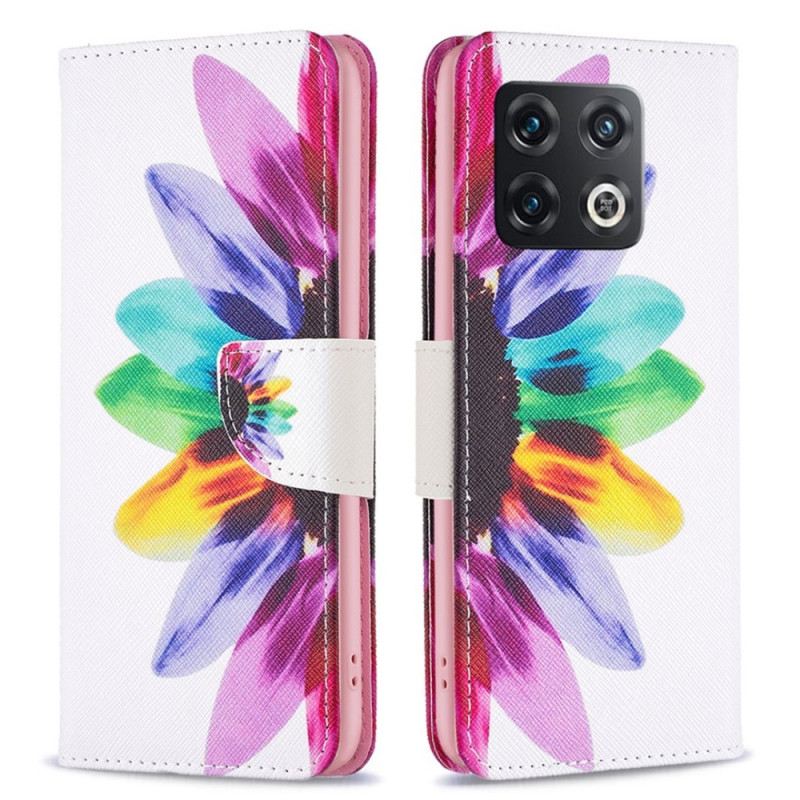 Kožna Futrola OnePlus 10 Pro 5G Akvarel Cvijet