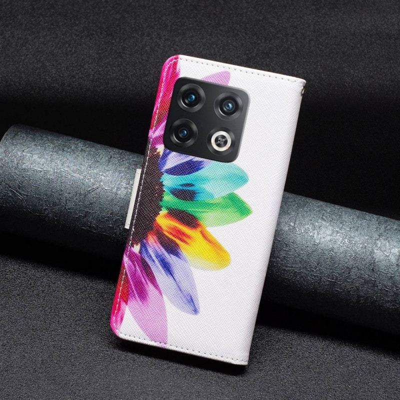 Kožna Futrola OnePlus 10 Pro 5G Akvarel Cvijet