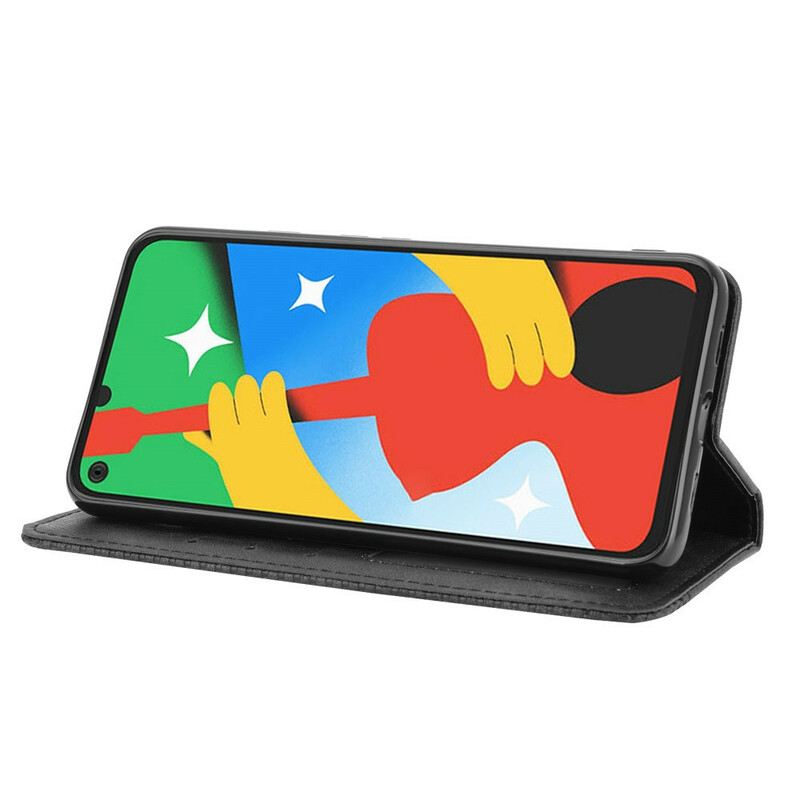 Flip Futrola Google Pixel 4A 5G Kožna Futrola 5g Stilizirani Vintage Kožni Efekt