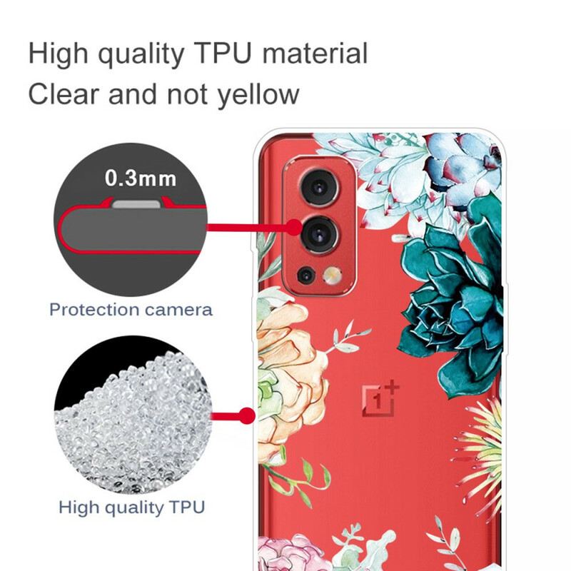 Maskica OnePlus Nord 2 5G Bešavno Cvijeće U Akvarelu