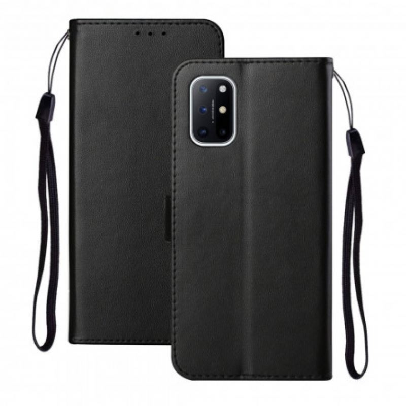 Kožna Futrola OnePlus 8T Jednobojna Serija S Remenom
