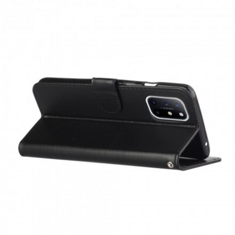 Kožna Futrola OnePlus 8T Jednobojna Serija S Remenom