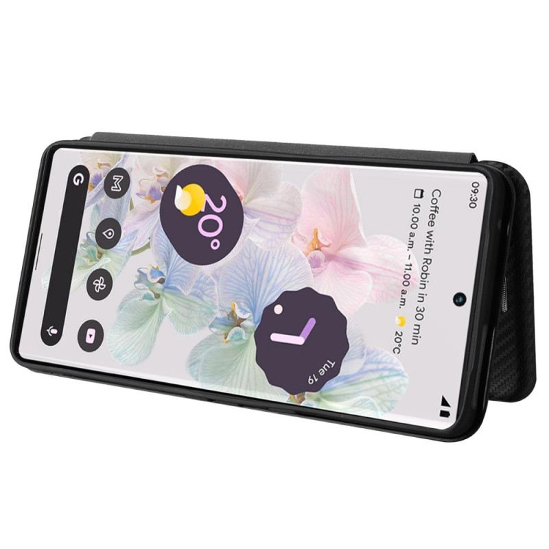 Flip Futrola Google Pixel 7 Pro Kožna Futrola Karbonska Vlakna