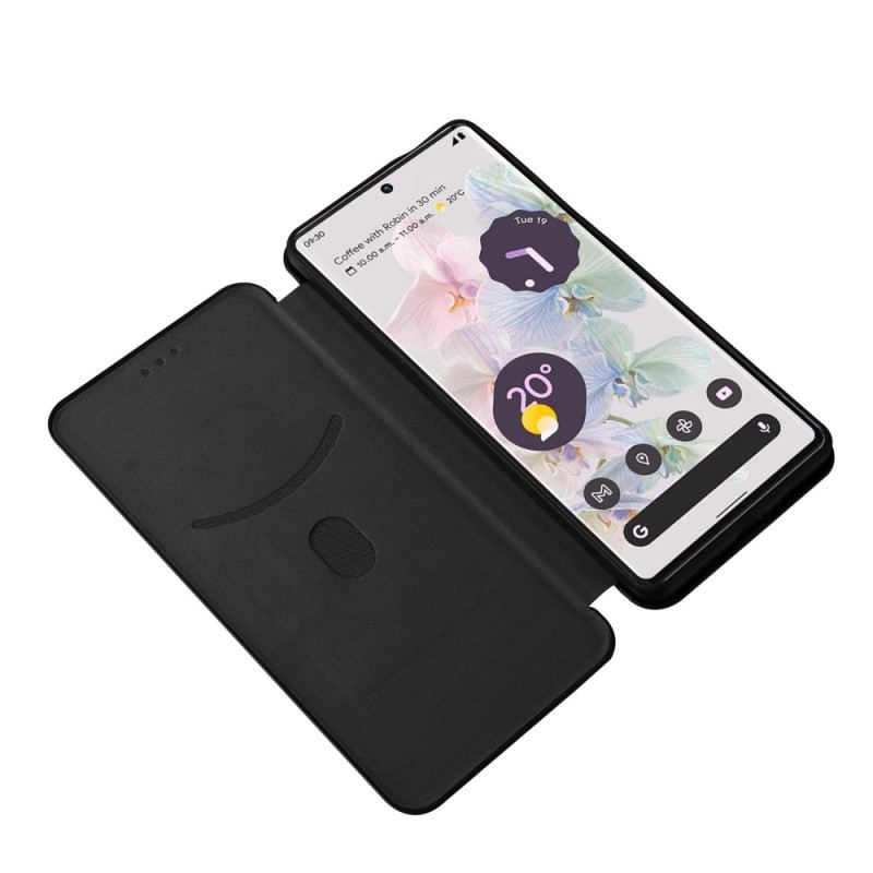 Flip Futrola Google Pixel 7 Pro Kožna Futrola Karbonska Vlakna