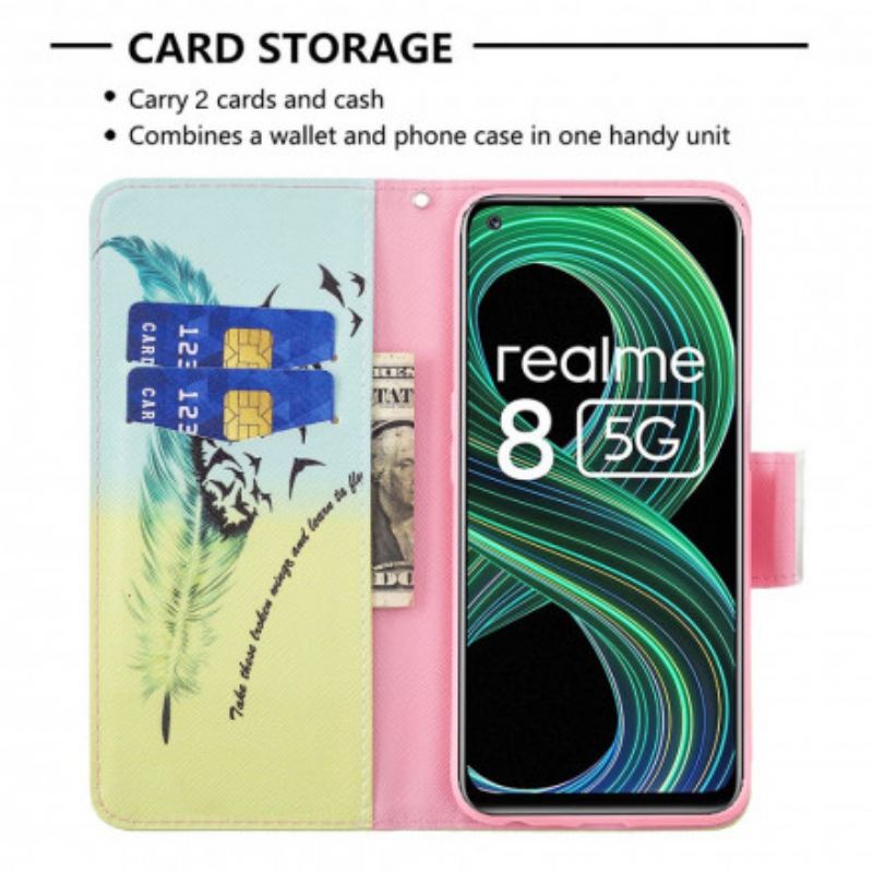 Kožna Futrola Realme 8 5G Naučiti Letjeti