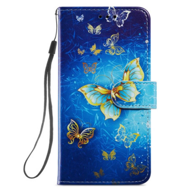 Futrola Samsung Galaxy A34 5G Zlatni Leptiri S Remenom