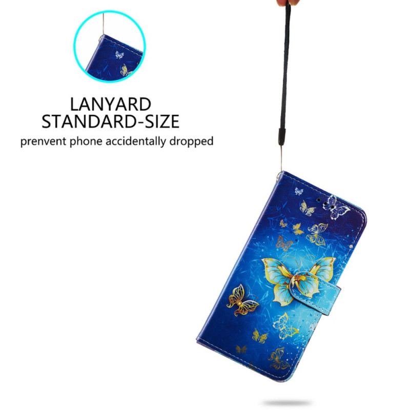 Futrola Samsung Galaxy A34 5G Zlatni Leptiri S Remenom