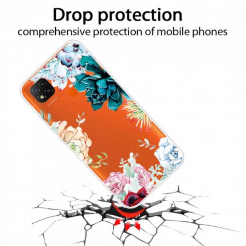Maskica Xiaomi Redmi 9C Bešavno Cvijeće U Akvarelu