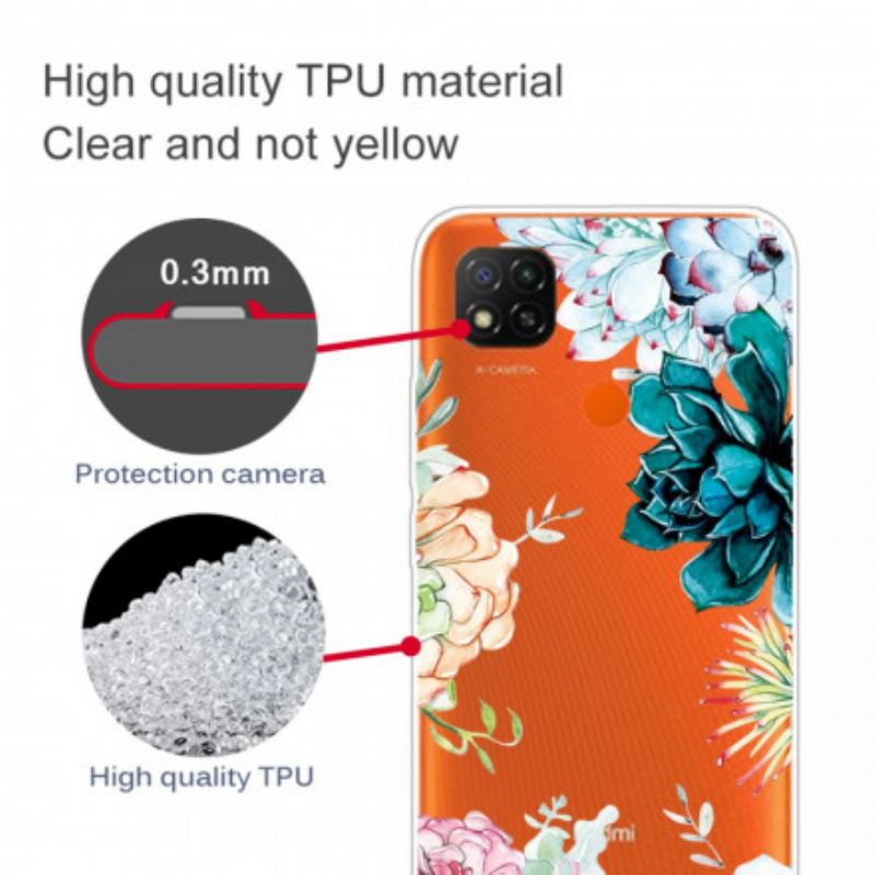 Maskica Xiaomi Redmi 9C Bešavno Cvijeće U Akvarelu