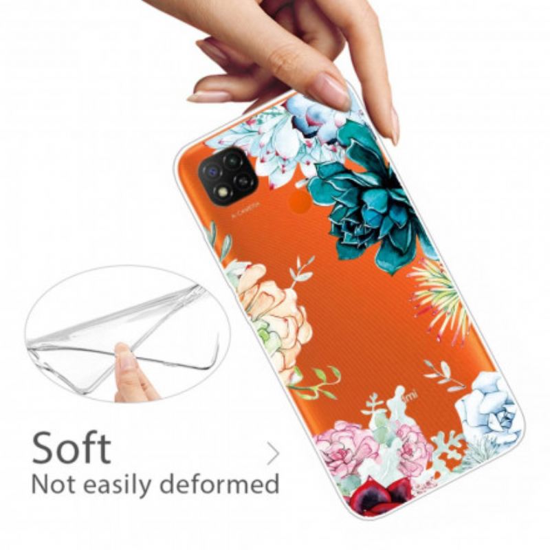 Maskica Xiaomi Redmi 9C Bešavno Cvijeće U Akvarelu