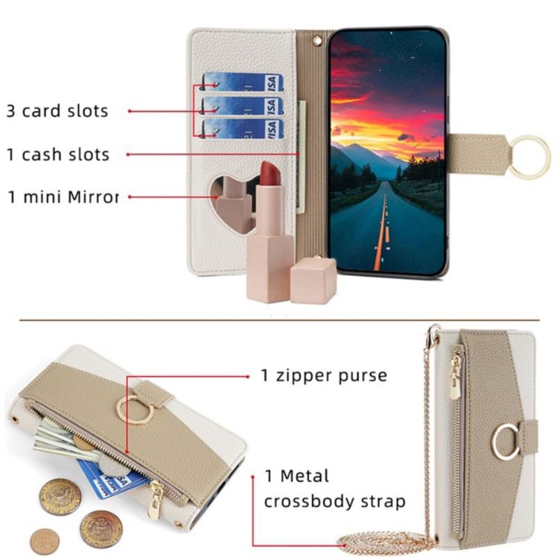 Kožna Futrola Huawei Pura 70 Ogledalo I Lanac