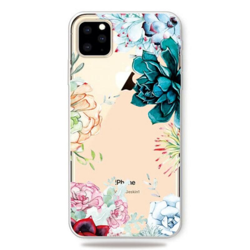 Maskica iPhone 11 Pro Max Bešavno Cvijeće U Akvarelu