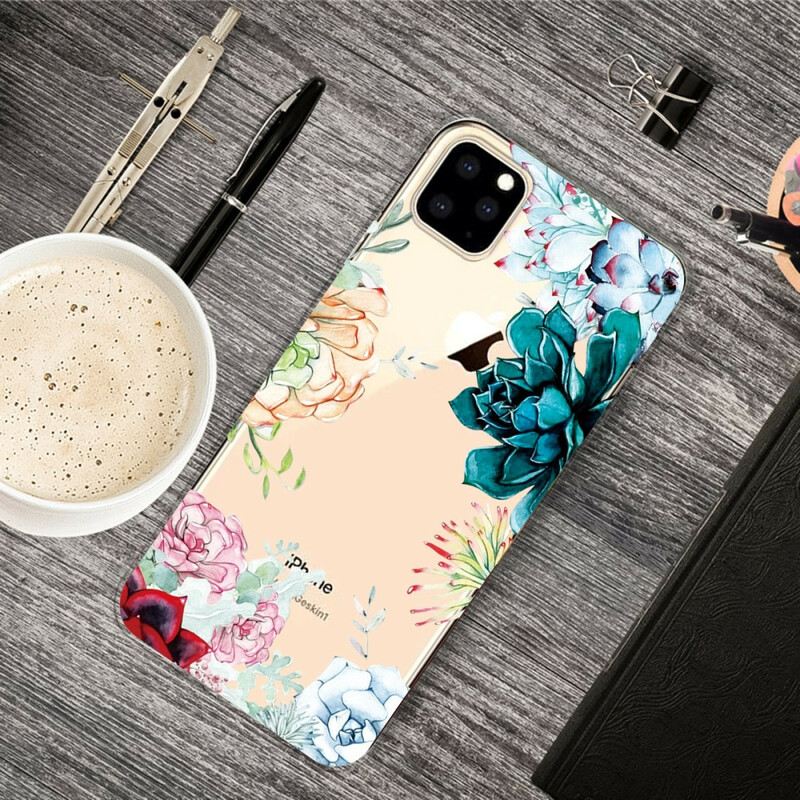 Maskica iPhone 11 Pro Max Bešavno Cvijeće U Akvarelu