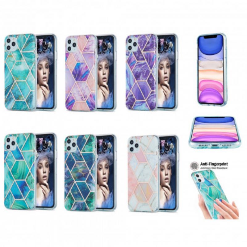 Maskica iPhone 11 Pro Max Silikonska Mramorna Geometrija