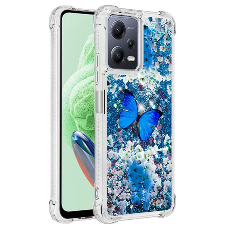 Maskica Xiaomi Redmi Note 12 5G Leptiri Sa Šljokicama