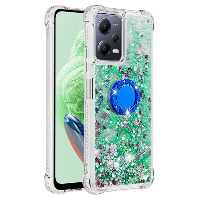 Maskica Xiaomi Redmi Note 12 5G Stalak Za Prstenje Sa Šarenim Šljokicama