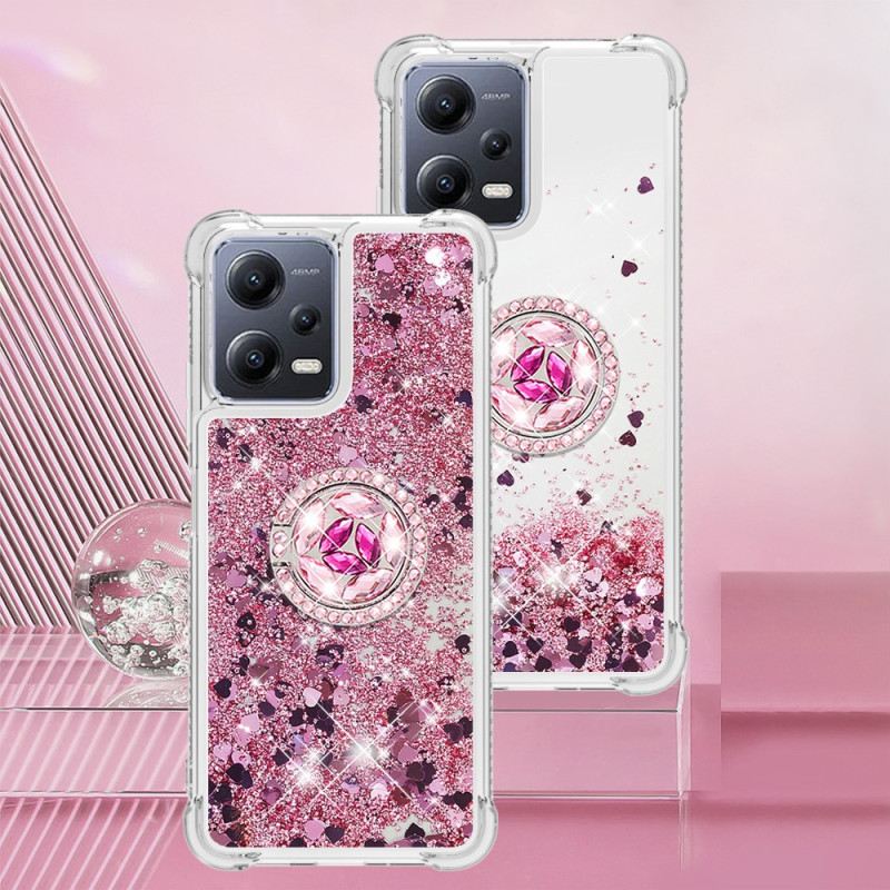 Maskica Xiaomi Redmi Note 12 5G Stalak Za Prstenje Sa Šarenim Šljokicama