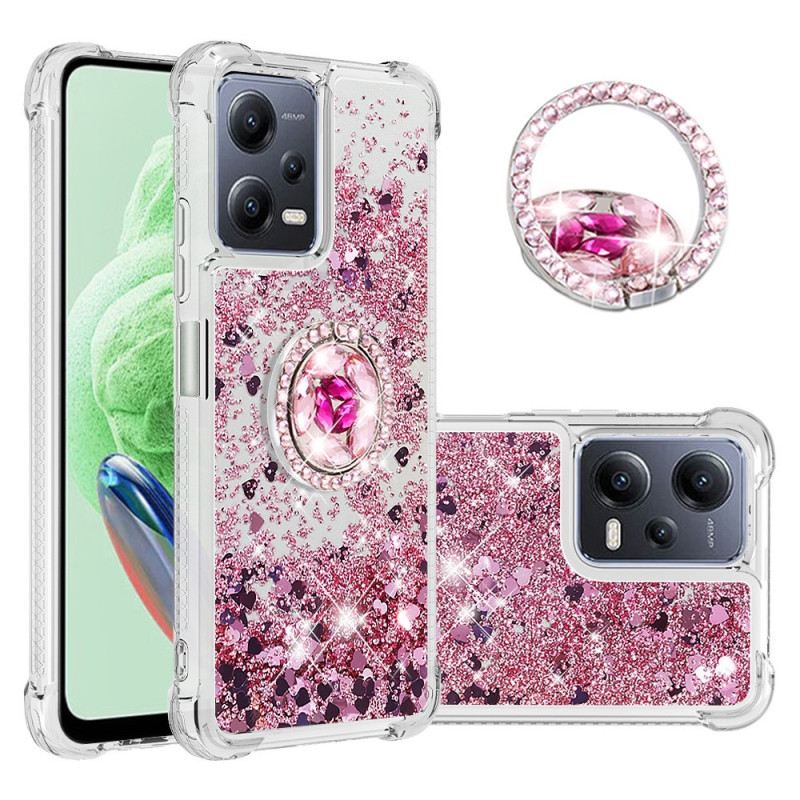 Maskica Xiaomi Redmi Note 12 5G Stalak Za Prstenje Sa Šarenim Šljokicama