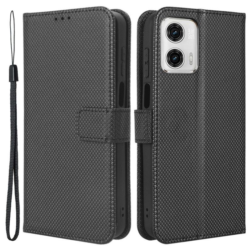 Futrola Moto G73 5G Elegantna Umjetna Koža S Remenom