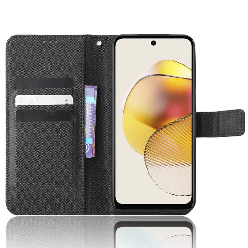 Futrola Moto G73 5G Elegantna Umjetna Koža S Remenom