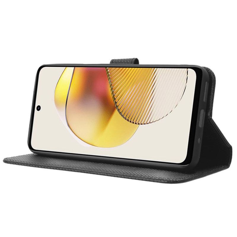 Futrola Moto G73 5G Elegantna Umjetna Koža S Remenom