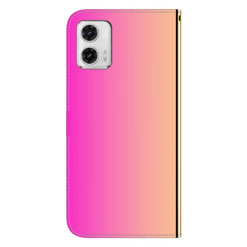 Futrola Moto G73 5G Umjetna Zrcalna Koža S Remenom