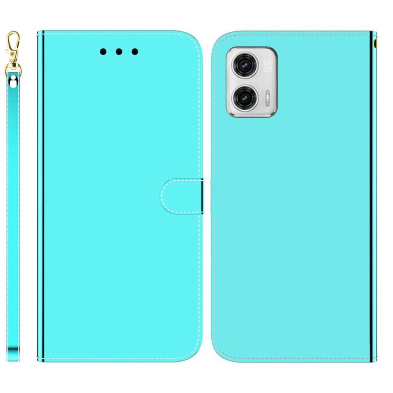 Futrola Moto G73 5G Umjetna Zrcalna Koža S Remenom