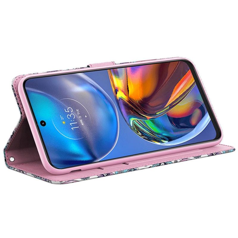 Kožna Futrola Moto G73 5G Paisley Uzorak S Remenčićima