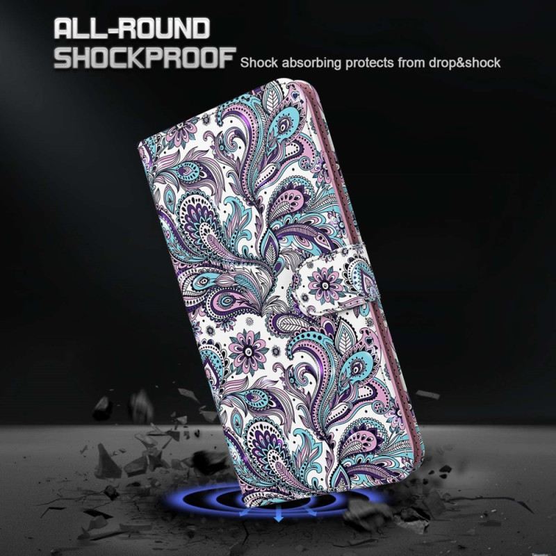 Kožna Futrola Moto G73 5G Paisley Uzorak S Remenčićima