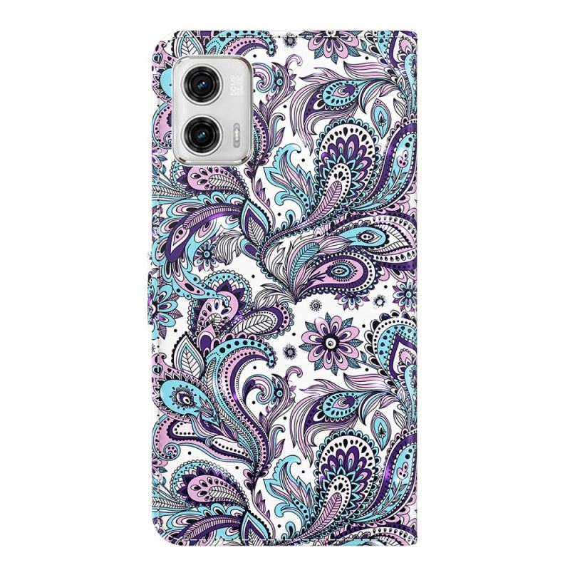Kožna Futrola Moto G73 5G Paisley Uzorak S Remenčićima