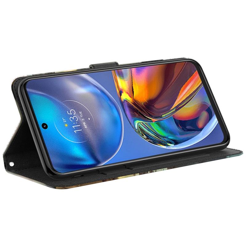 Kožna Futrola Moto G73 5G Strappy Kitten Dream