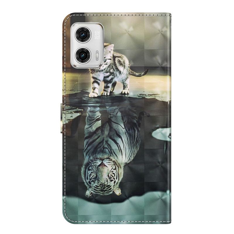 Kožna Futrola Moto G73 5G Strappy Kitten Dream