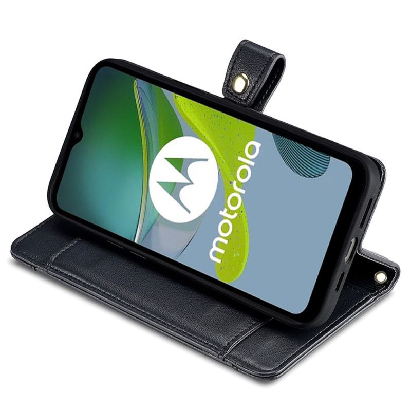 Kožna Futrola Moto G73 5G Torbica S Remenom Za Nošenje Na Ramenu I Uzicom
