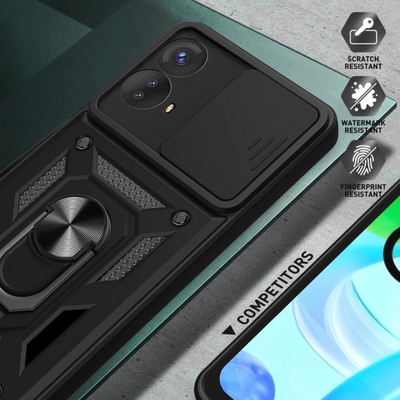 Maskica Moto G73 5G Nosač Prstena I Štitnik Za Leće